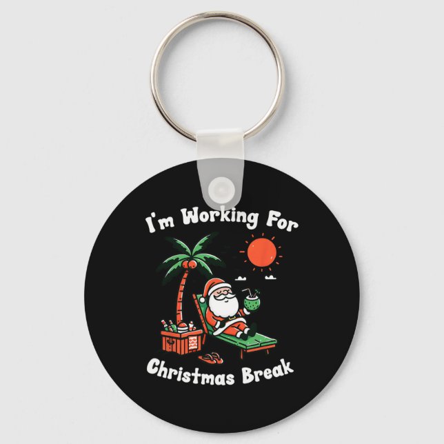 Chaveiro Estou trabalhando para Natal, café da manhã. (Frente)