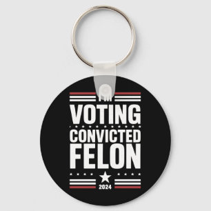 Chaveiro Estou votando no criminoso condenado pró-Trump 202