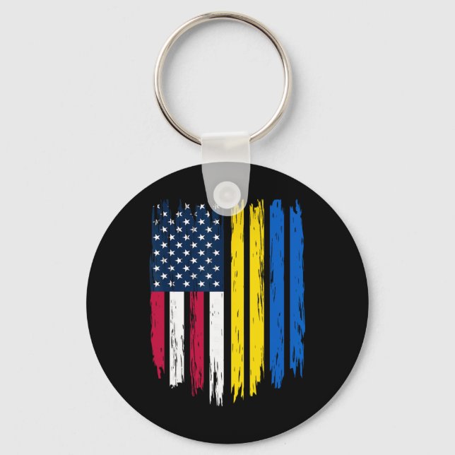Chaveiro Estrangeiro Imigrante - EUA Estados Unidos Ucrânia (Frente)