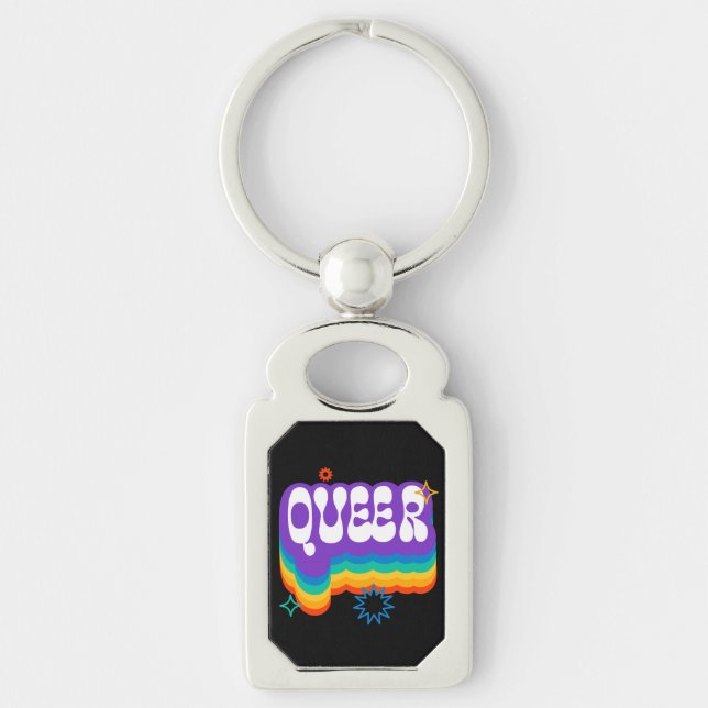 Chaveiro Estranho. Orgulho LGBT+. Arco-íris.  Pingente (Frente)