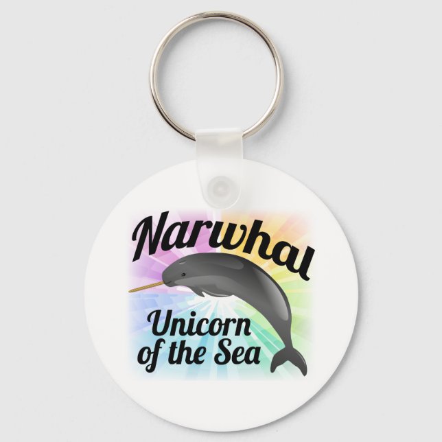 Chaveiro Estreito Unicórnio do Mar, Cute Rainbow (Frente)