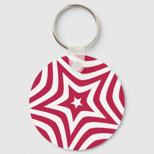 Chaveiro Estrela branca e vermelha escura em um padrão veto