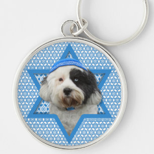 Chaveiro Estrela de David de Hanukkah - Terrier tibetano
