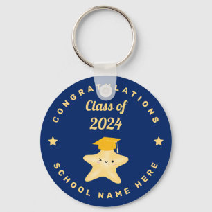 Chaveiro Estrela de Graduação Real e Dourada