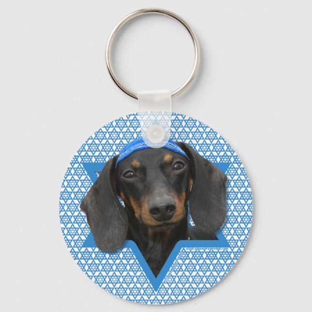 Chaveiro Estrela de Hanukkah de David - Dachshund - Winston (Frente)