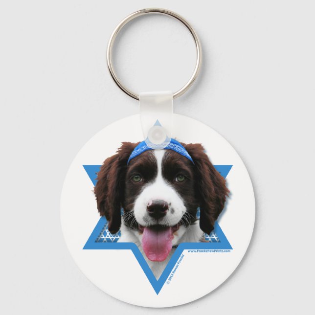 Chaveiro Estrela de Hanukkah de David - Espanhol Inglês Spr (Frente)