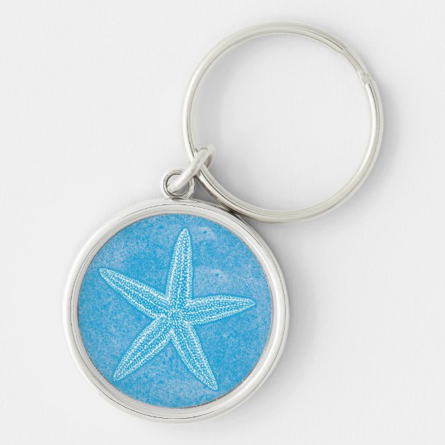 Chaveiro Estrela-do-Mar Aqua Azul (Frente)