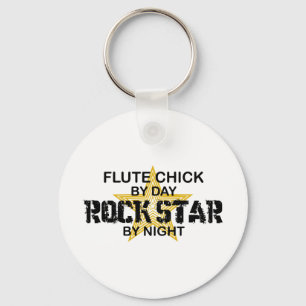 Chaveiro Estrela do rock do pintinho da flauta em a noite