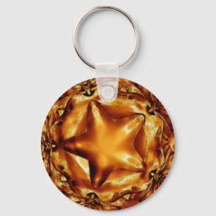 Chaveiro Estrela Dourada de Natal Elegante de Cobre Chic