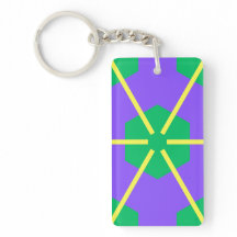 Estrela Geométrica em Roxo, Verde e Amarelo
