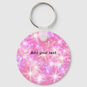 Chaveiro Estrelas brilhantes simples em rosa vermelho adici