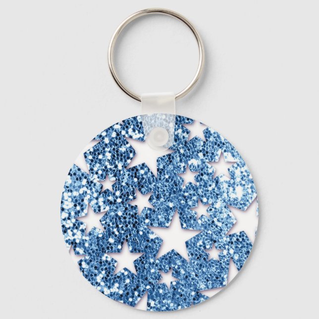 Chaveiro Estrelas de aparência de brilho azul (Frente)