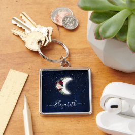 Chaveiro Estrelas de Lua Floral Celestiais Célestiais