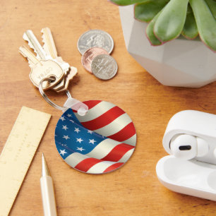 Chaveiro Estrelas e faixas acenando sinalizador dos EUA