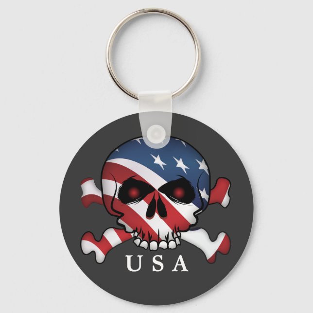 Chaveiro Estrelas e Stripes - Caveira (Frente)