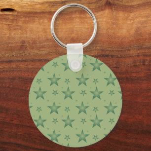 Chaveiro Estrelas Elegante e Na moda em Verde Sage
