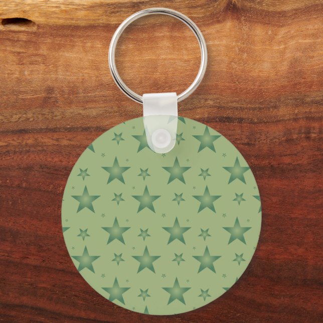 Chaveiro Estrelas Elegante e Na moda em Verde Sage (Frente)