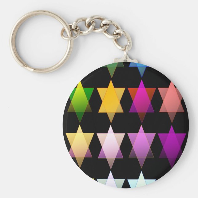 Chaveiro Estrelas Multicolores de David (Frente)