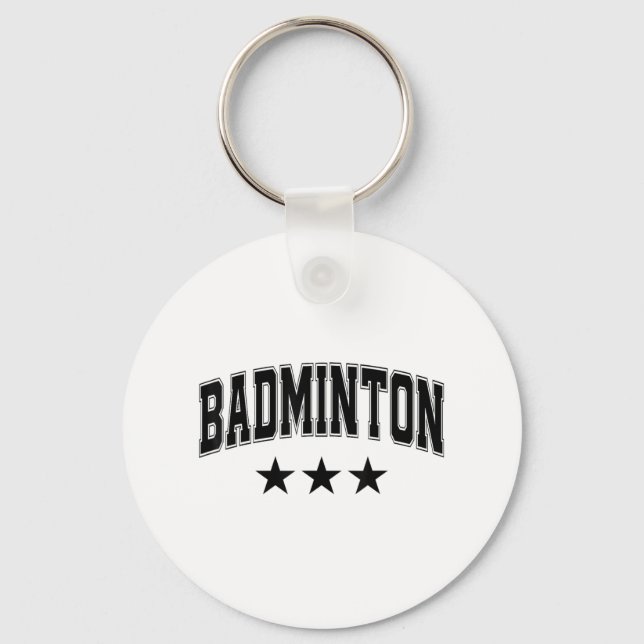 Chaveiro Estrelas Negras de Badminton Clic Retro Texto Univ (Frente)