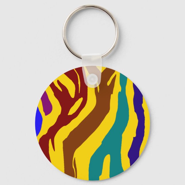 Chaveiro Estrias de zebra coloridas (Frente)