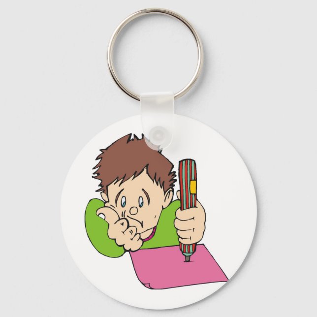 Chaveiro Estudante Estudando Duro (Frente)