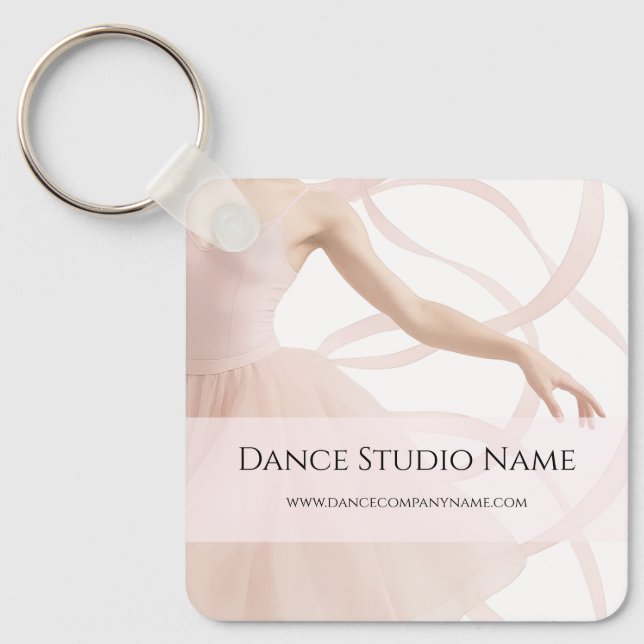 Chaveiro Estúdio de Dança Rosa Suave (Frente)