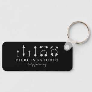 Chaveiro Estúdio de Tatuagem Piercing Elegante Preto
