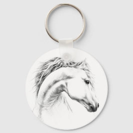 Chaveiro Estudo-retrato de cavalos desenhando arte equestre