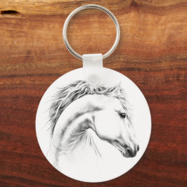 Chaveiro Estudo-retrato de cavalos desenhando arte equestre
