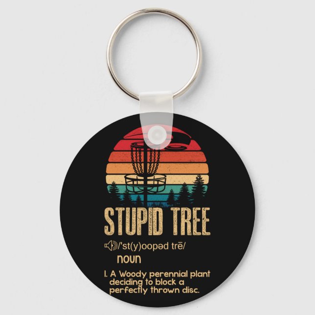 Chaveiro Estúpida Tree Disco Golf Gift Frisbee Vintage (Frente)