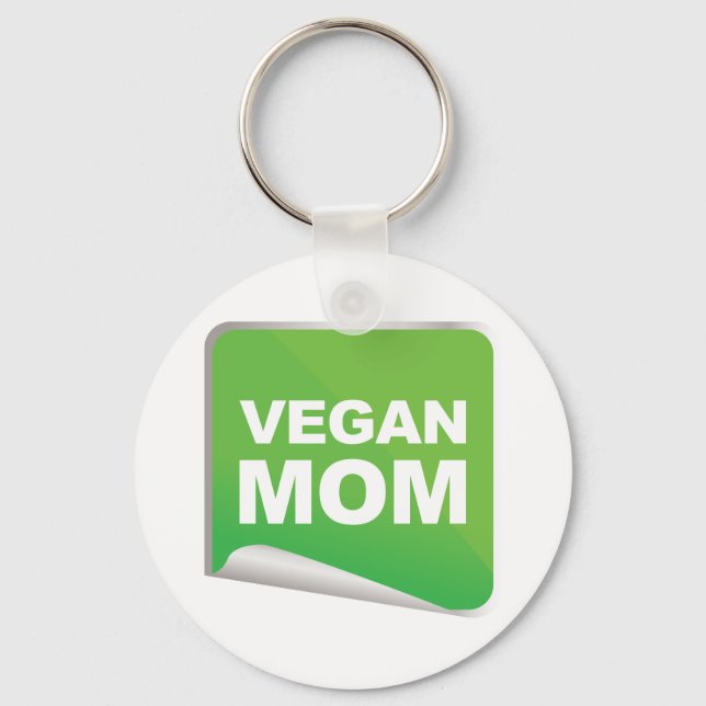 Chaveiro Etiqueta da mãe de Vegan (Frente)