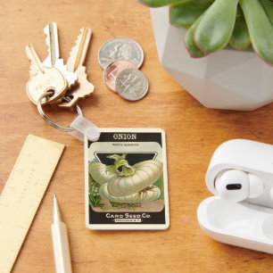 Chaveiro Etiqueta de Pacote de Sementes de Vintage Arte Ceb