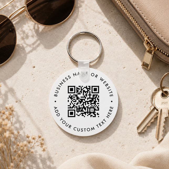 Chaveiro | Etiqueta de Promoção Comercial com Códi (Interactive editable QR code keychains to promote your business, products or services.)
