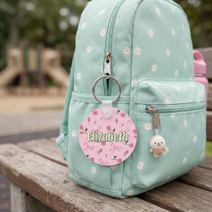 Chaveiro Etiqueta Personalizada de Bolsa Escolar Menina com