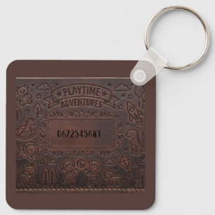 Chaveiro Etiqueta Personalizada de Couro Queimado para Moch