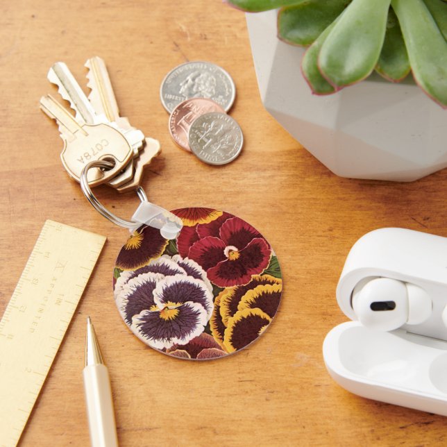 Chaveiro Etiquetas de Pacotes de Sementes Antigas, Flores d (Mesa)