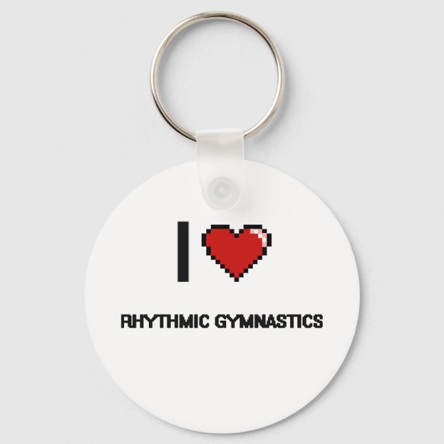 Chaveiro Eu adoro a ginástica rítmica Design digital (Frente)
