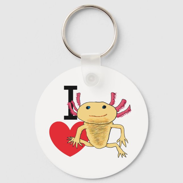 Chaveiro Eu Adoro Axolotls (Frente)