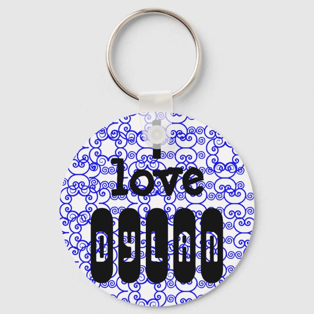 Chaveiro Eu adoro "chaveiro de nome" (Frente)