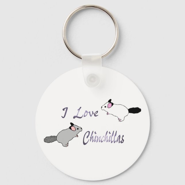 Chaveiro Eu adoro chinchillas chave (Frente)