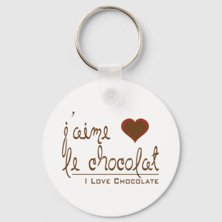 Chaveiro Eu adoro chocolate, em francês!