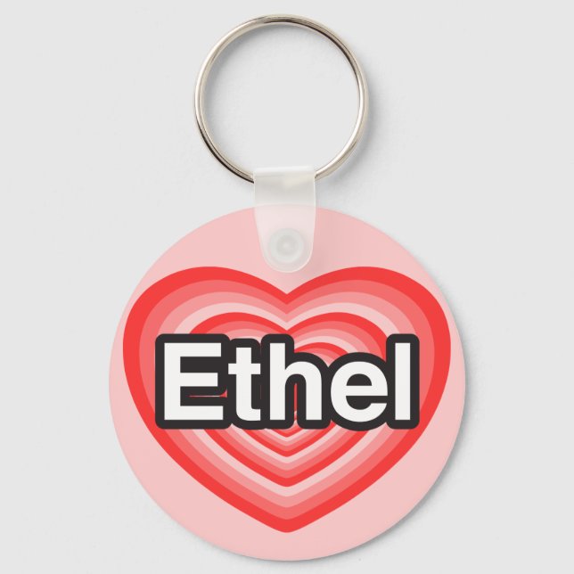 Chaveiro Eu adoro Ethel. Eu te amo, Ethel. Coração (Frente)
