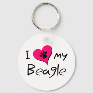 Chaveiro Eu adoro minha pata de beagle em coração