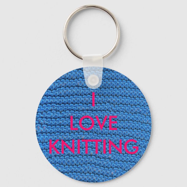 CHAVEIRO EU ADORO O KNITTING (Frente)
