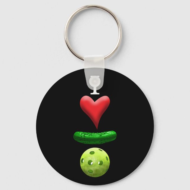 Chaveiro Eu adoro Pickleball - Preto (Frente)