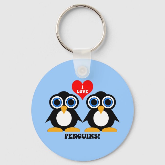 Chaveiro Eu adoro pinguins (Frente)