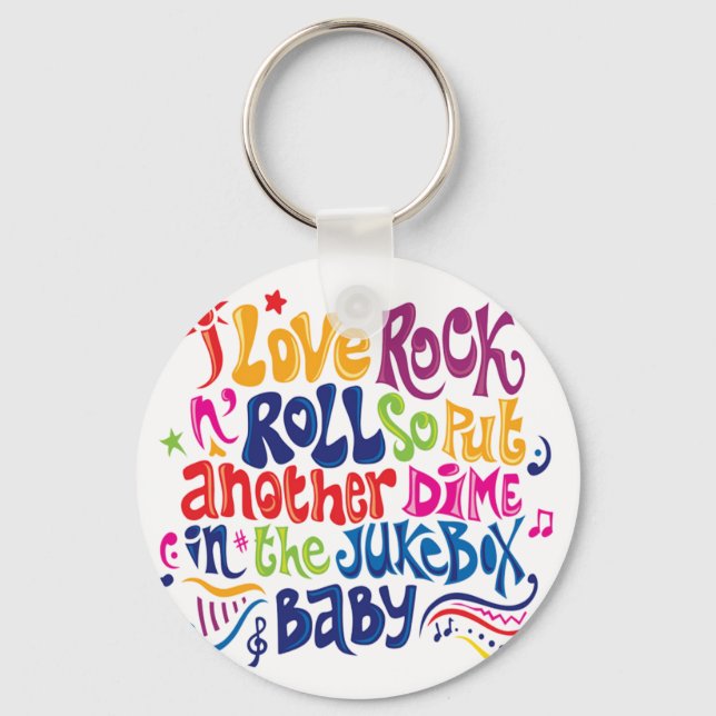 Chaveiro Eu adoro rock'n roll (Frente)