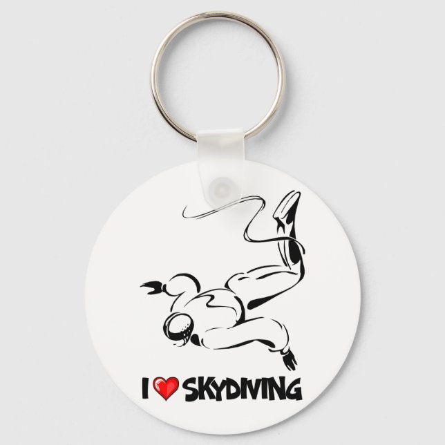 Chaveiro Eu Adoro Skydiving (Frente)