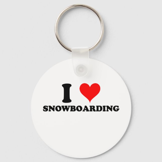 Chaveiro Eu Adoro Snowboard (Frente)