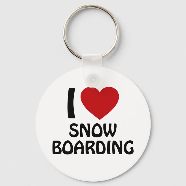 Chaveiro Eu adoro snowboard (Frente)